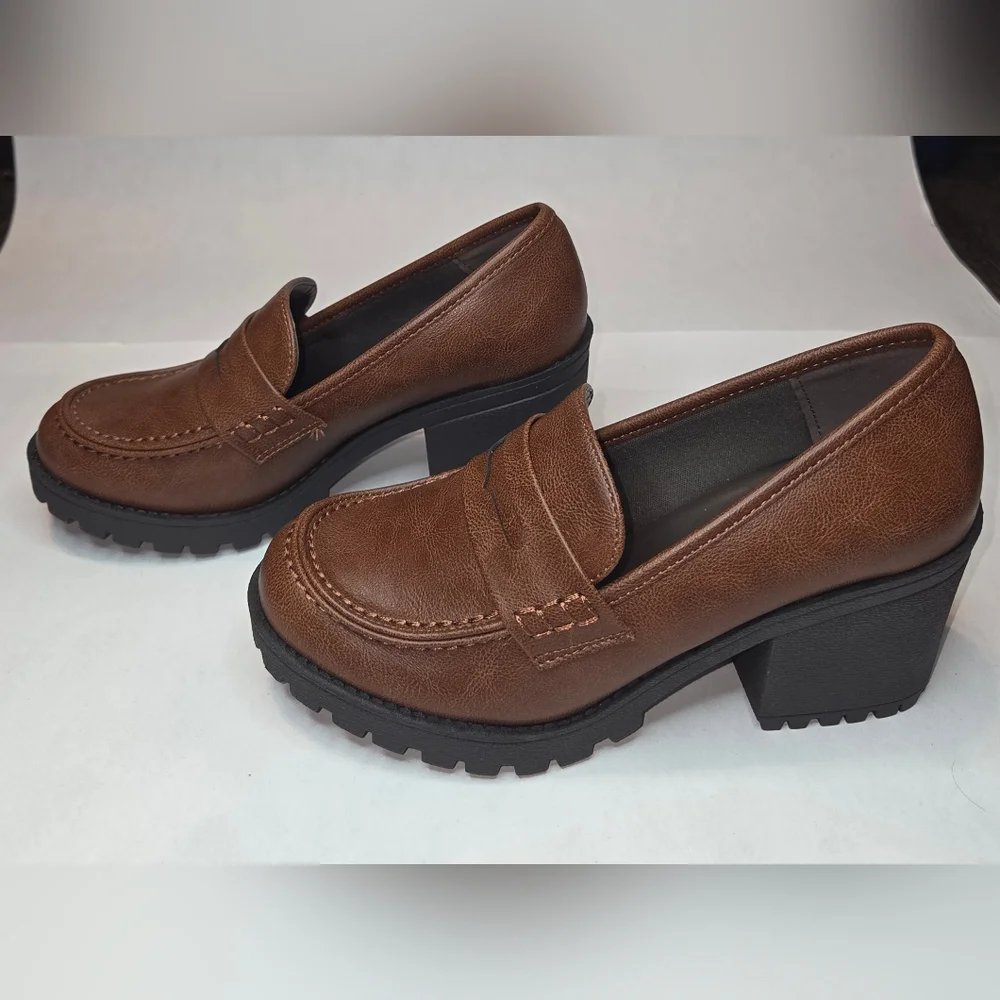Soda Brown Loafers for Women - Picture 2 of 3